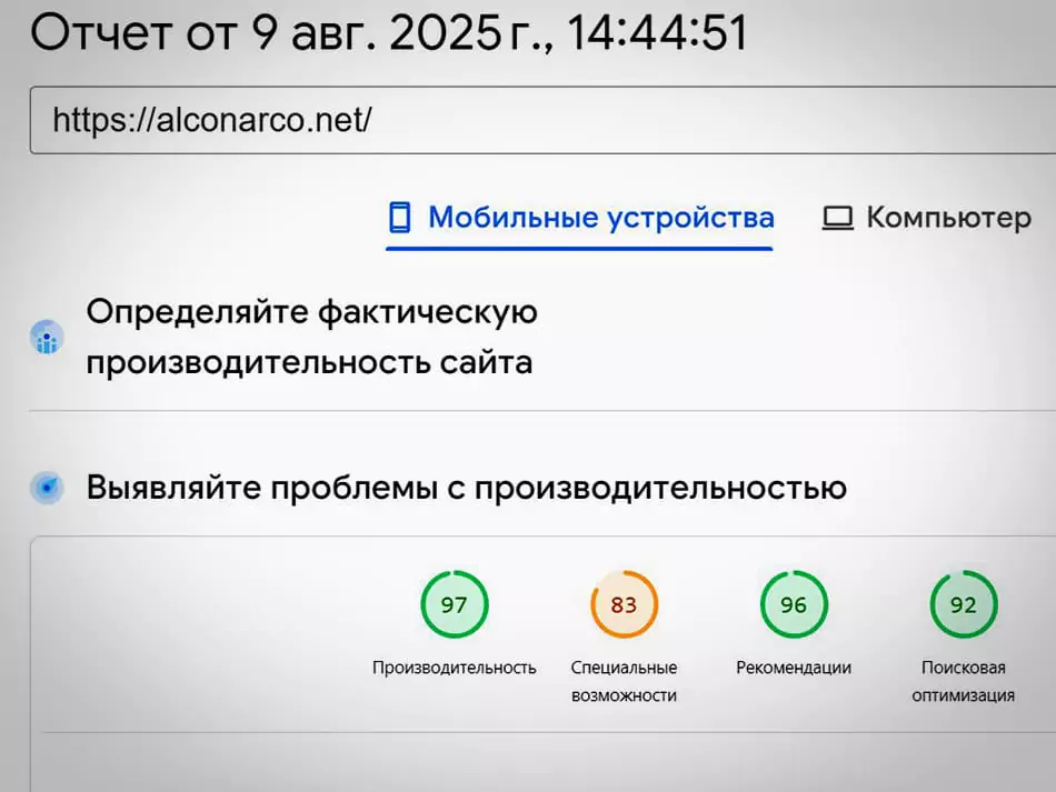 Наш сайт и Google